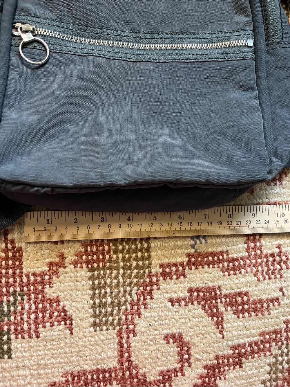Kipling Kae Small Backpack Gray Blue Crinkle Nylon Lightweight EUC - Picture 3 of 9